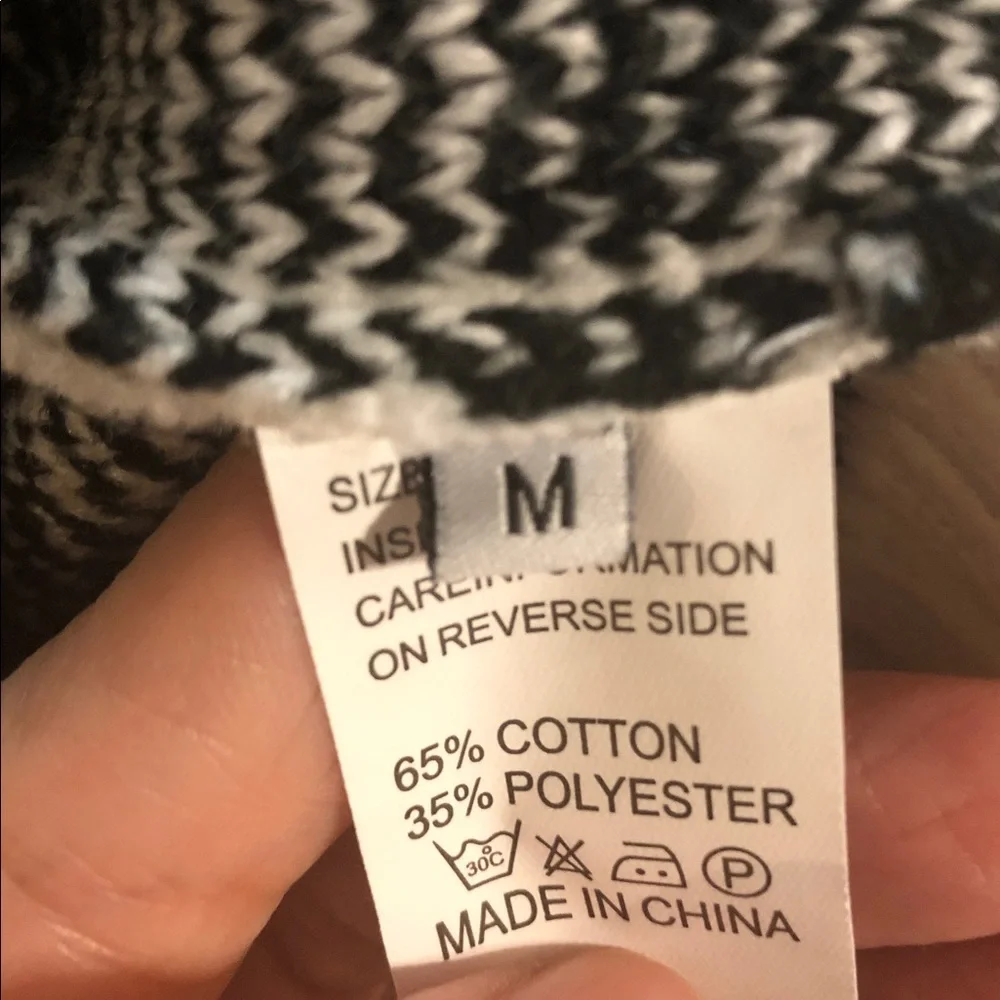 Houndstooth Cropped Jewel Button Cardigan Sweater SzM Cotton Blend Classic Retro